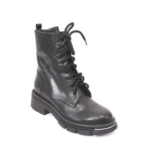 Vernissage 48239a Black Leather Zip-Up Lace-Up Ankle Boots